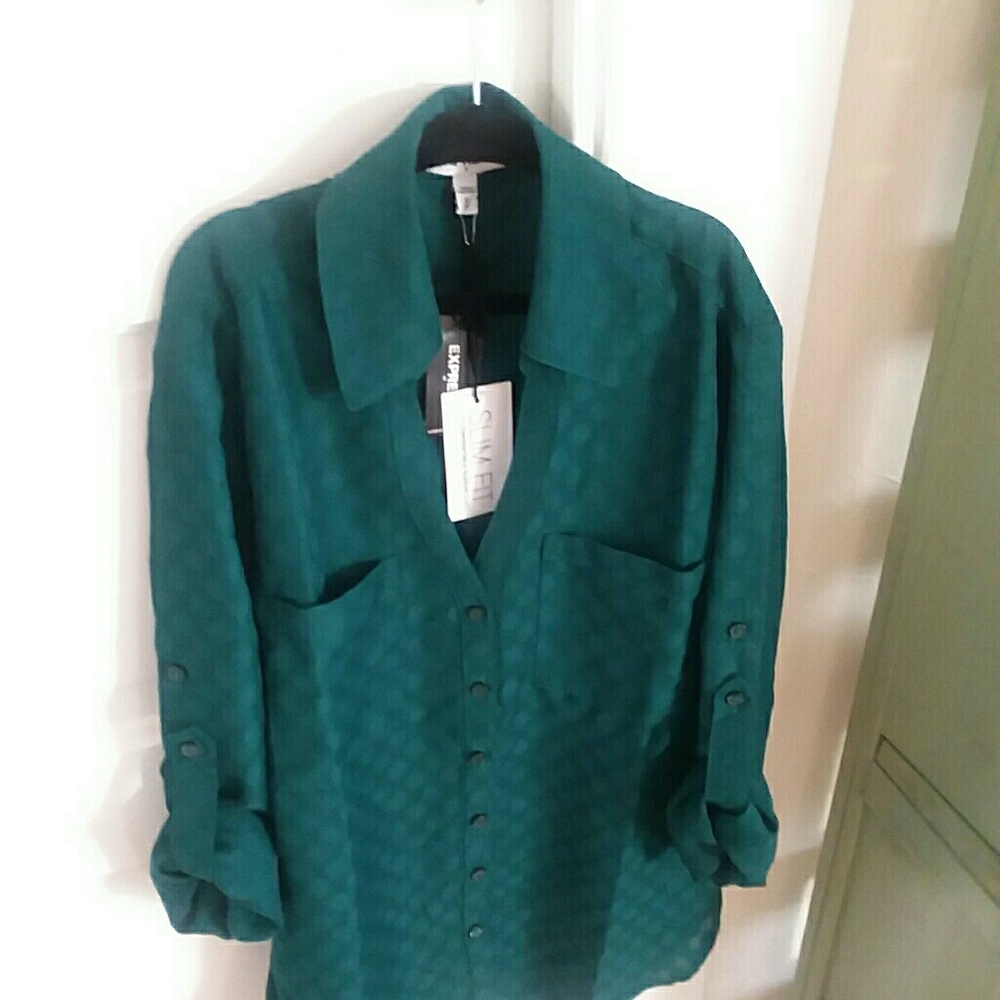 Express The Convertible Sleeve Shirt Slim XS